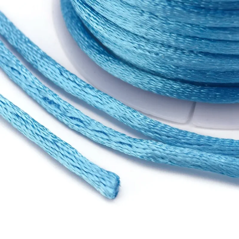 Reapris Deep Sky Blue Satin Rattail Cord - 10m/2mm