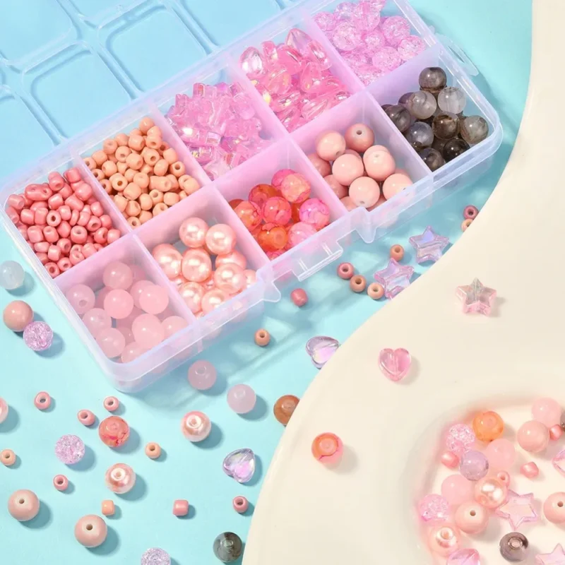 Plast/Glaspärlor, Mixade färger/utseenden, DIY Utförsäljning