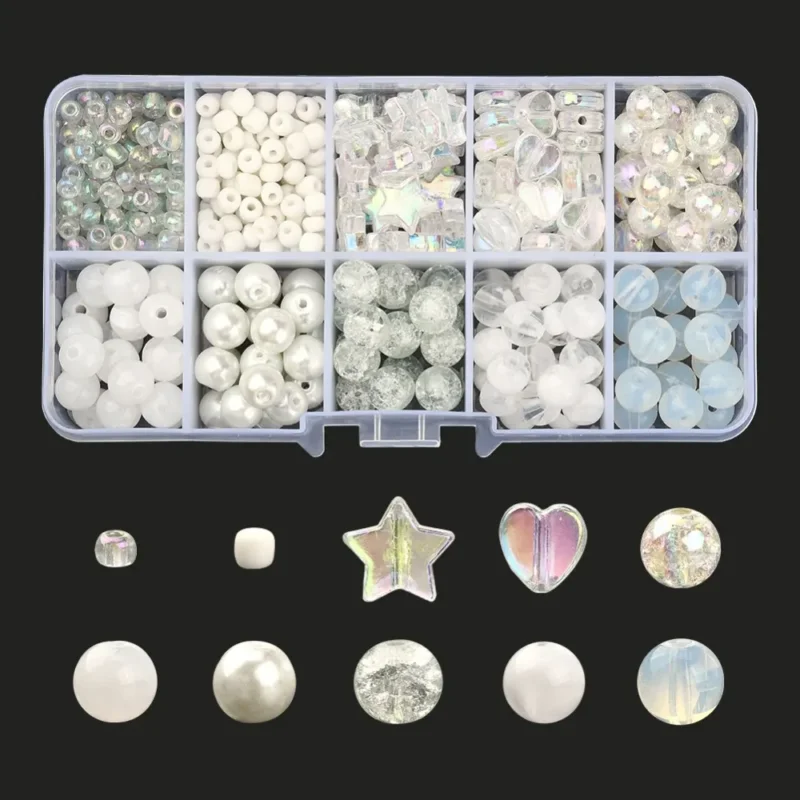 Plast/Glaspärlor, Mixade färger/utseenden, DIY Snabb leverans