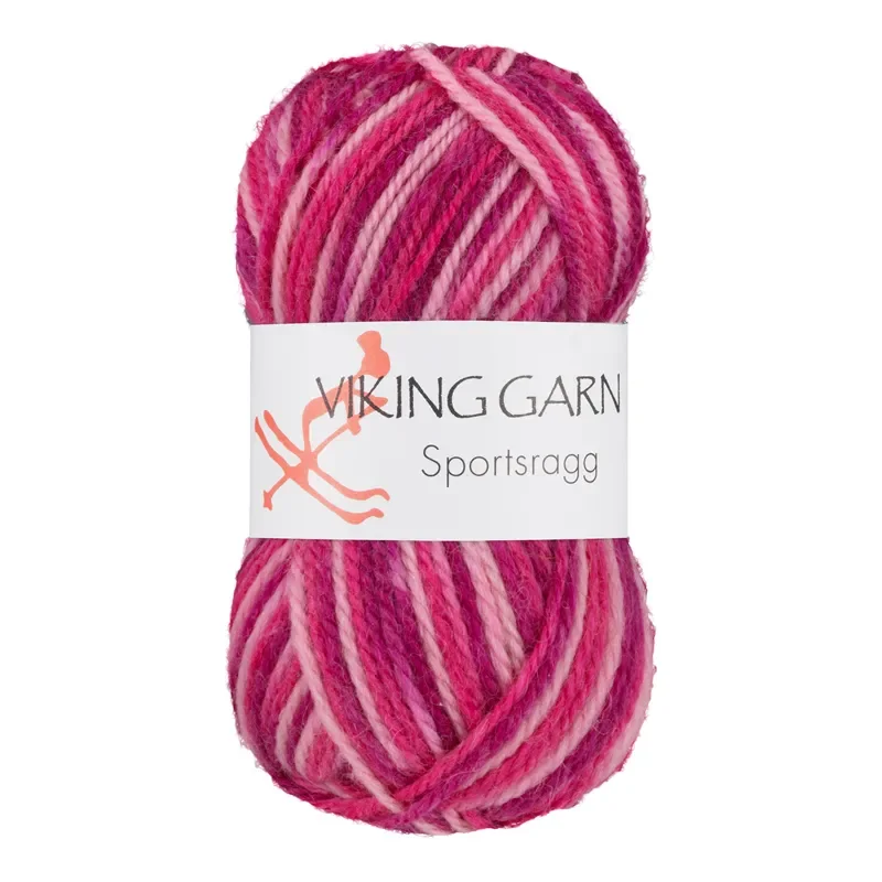 Beställ idag Viking Garn Sportsragg, 50g, Flerfärgad rosa 564