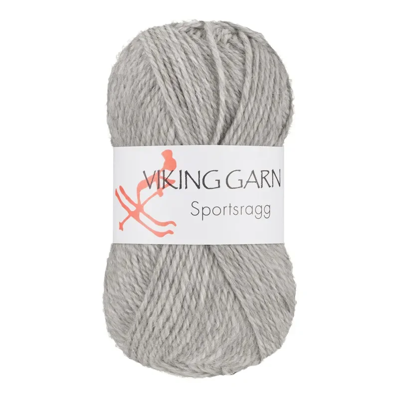 Nedsatt pris Viking Garn Sportsragg, 50g, Ljusgrå 513