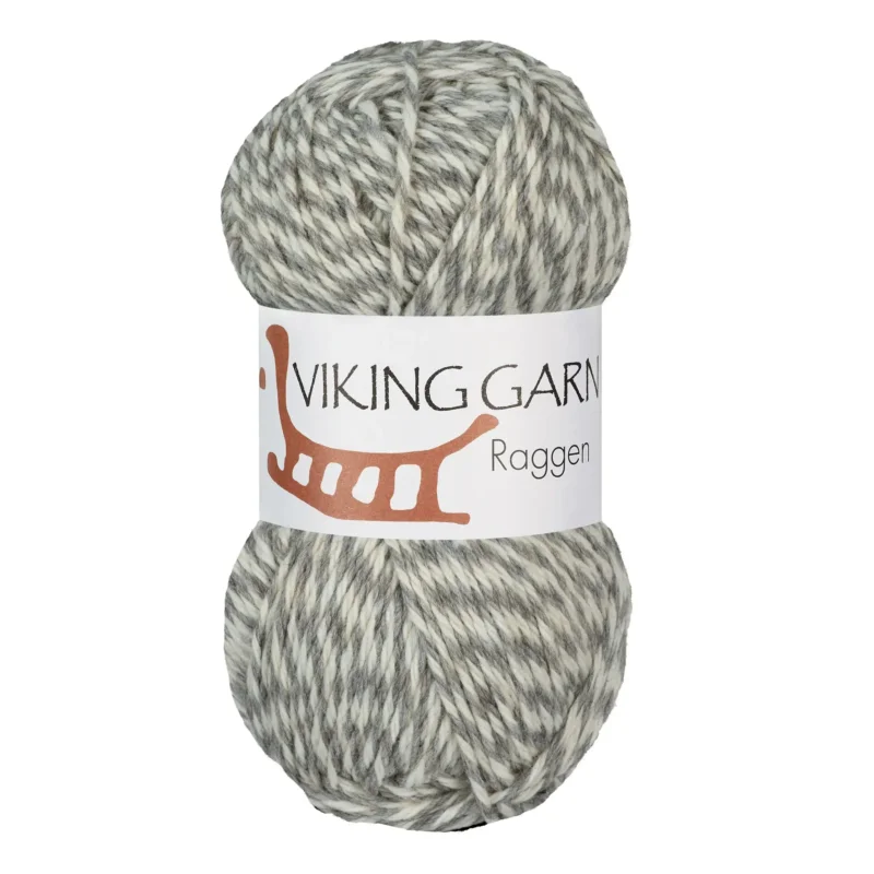 Viking Garn Raggen, 150g, Flerfärgad vit/grå 720 Nyhet