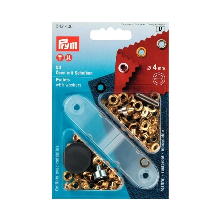 Öljetter 4mm, guld Sänkt pris