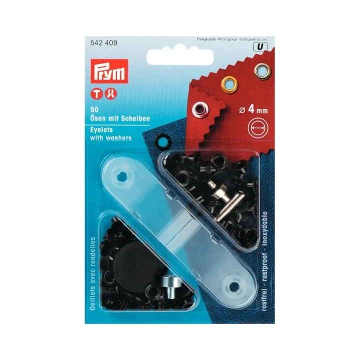 Öljetter 4mm, svart Premium