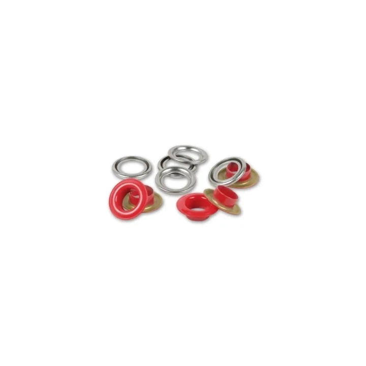 Extra rabatt Öljetter med brickor, 8 mm, röda 32st
