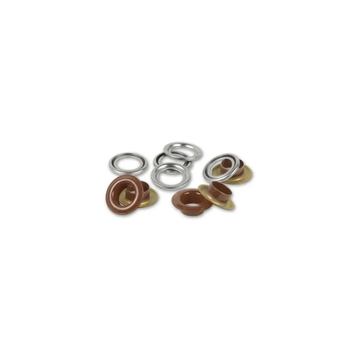 Bästa pris Öljetter med brickor, 8 mm, bruna 32st