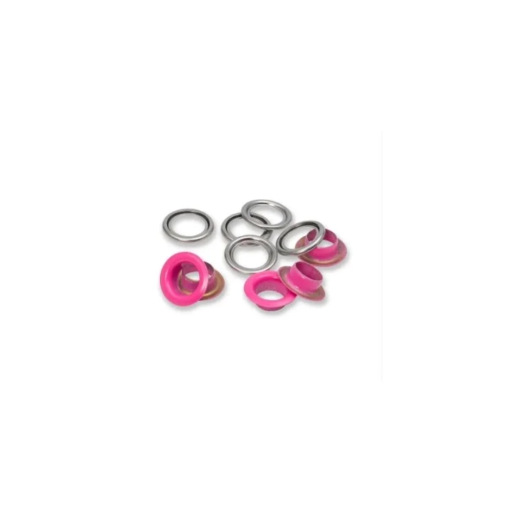 Snabb frakt Öljetter med brickor, 11 mm, rosa 20st