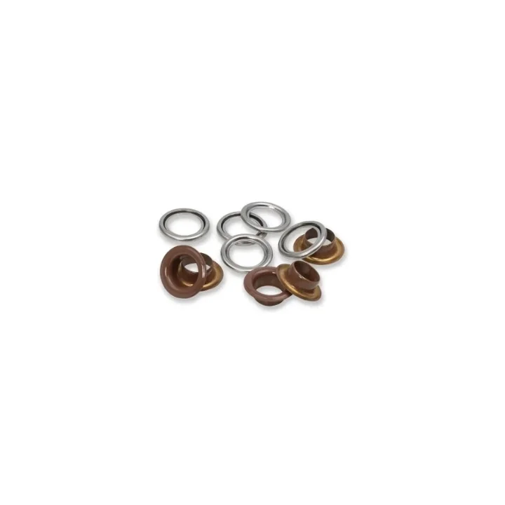 Öljetter med brickor, 11 mm, brun 20st Sista chansen