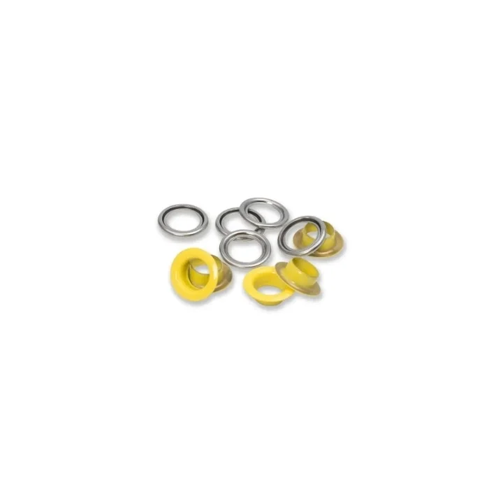 Kampanj Öljetter med brickor, 14 mm, gul 15st