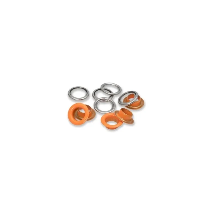Öljetter med brickor, 14 mm, orange 15st Rea
