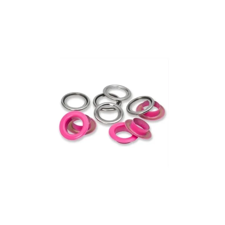 Öljetter med brickor, 14 mm, rosa 15st Begränsat erbjudande