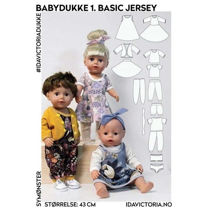 Ida Victoria - Babydocka, basic jersey Snabb leverans