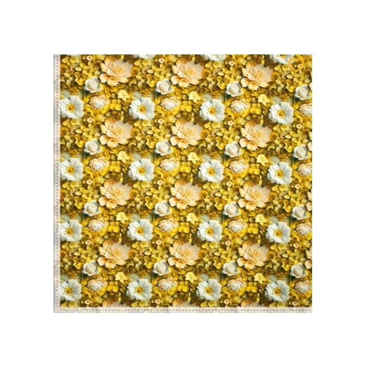 Beställ nu Sarah 3D flowers, gul-vit