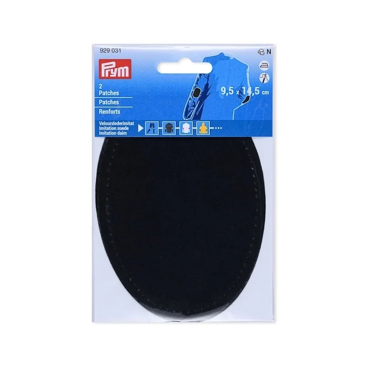 risnedsättning Prym Armbågslapp, mockaimitation, 9,5x14,5cm, svart