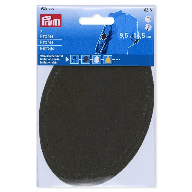 Fri frakt Prym Armbågslapp, mockaimitation, 9,5x14,5cm, mossgrön