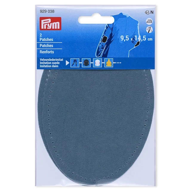 Prym Armbågslapp, mockaimitation, 9,5x14,5cm, denim risnedsättning