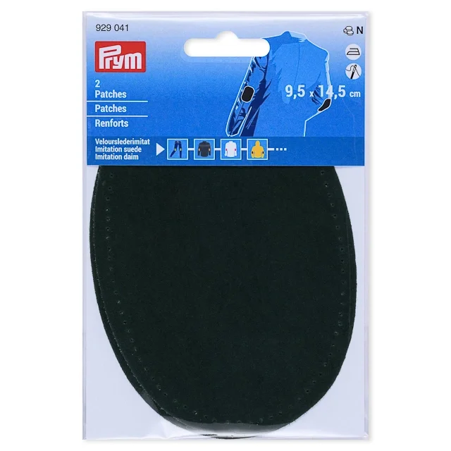 Fri frakt Prym Armbågslapp, mockaimitation, 9,5x14,5cm, mörkgrön