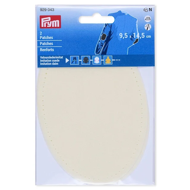 Prym Armbågslapp, mockaimitation, 9,5x14,5cm, benvit Beställ nu