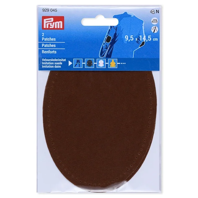 Rea Prym Armbågslapp, mockaimitation, 9,5x14,5cm, mellanbrun