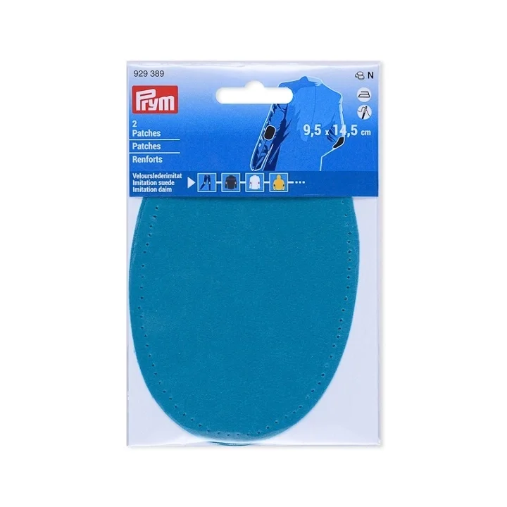 Prym Armbågslapp, mockaimitation, 9,5x14,5cm, turkos Extra rabatt
