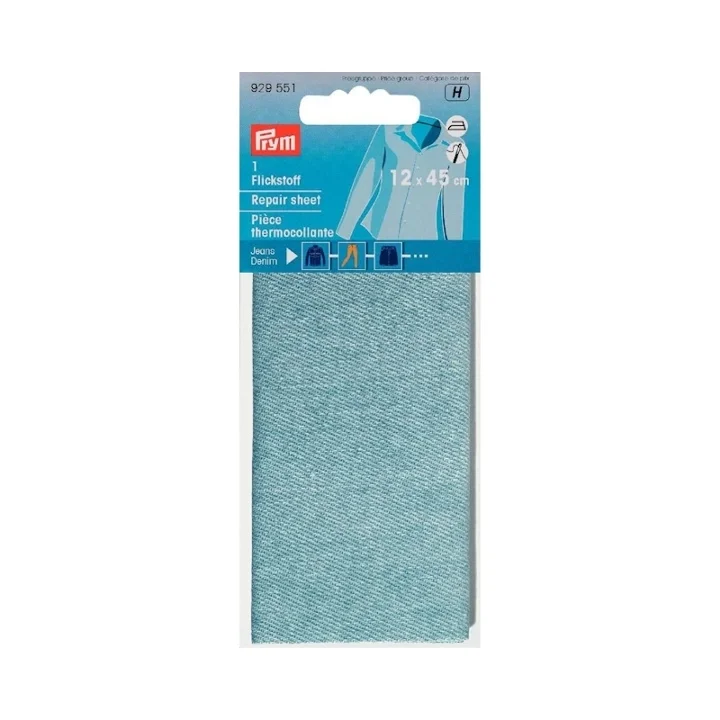 Expressleverans Laglapp för jeans, strykbar, 12 x 45 cm, ljusblå