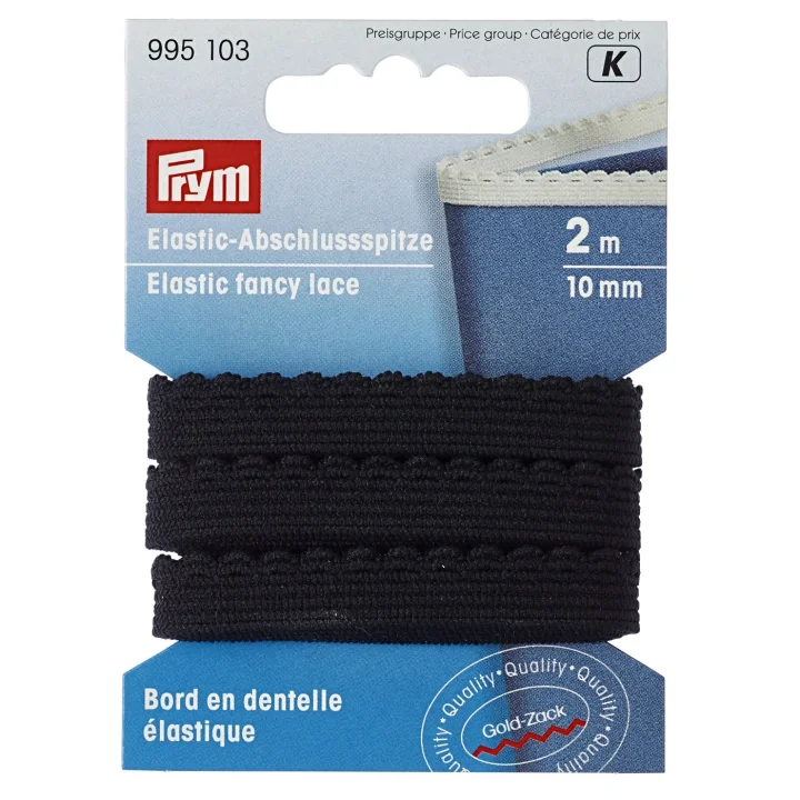 Nedsatt pris Dekor resår, svart, 10mm