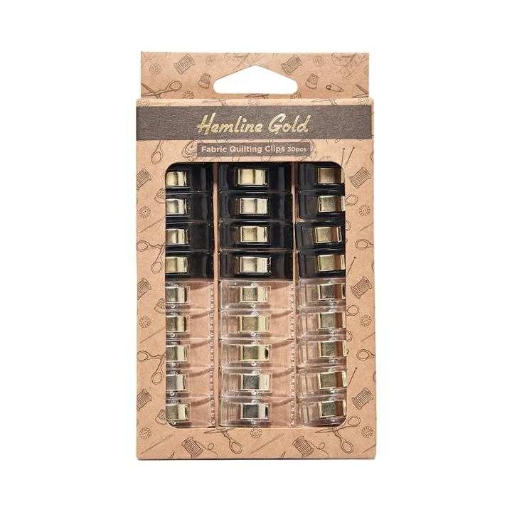 Endast denna vecka TYG CLIPS 2,6 CM, 30 ST.´HEMLINE GOLD´