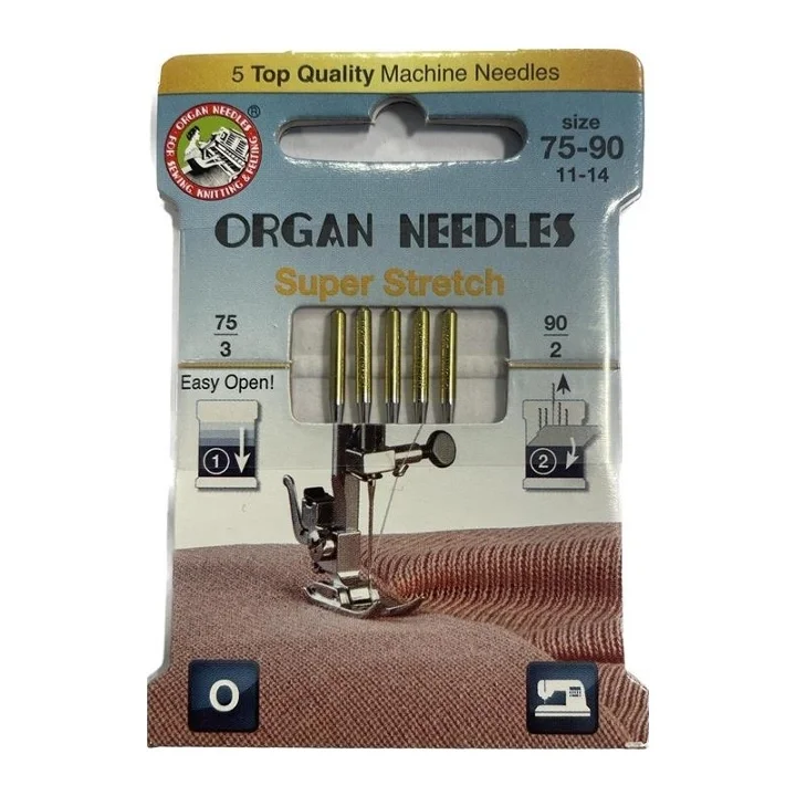 Lågt pris Organ Super Stretch Nålar 75-90 - För elastiska tyger (5-pack)
