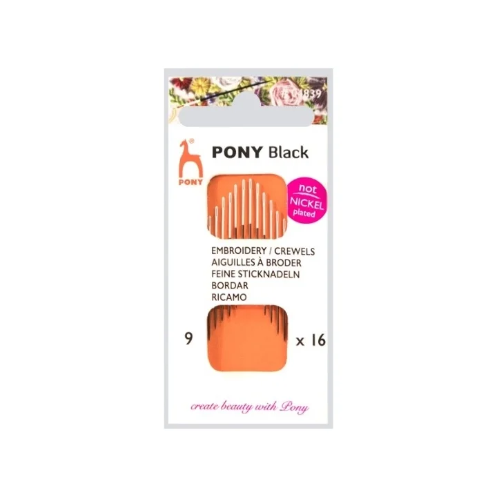 Endast denna vecka Pony Black Broderinålar 9