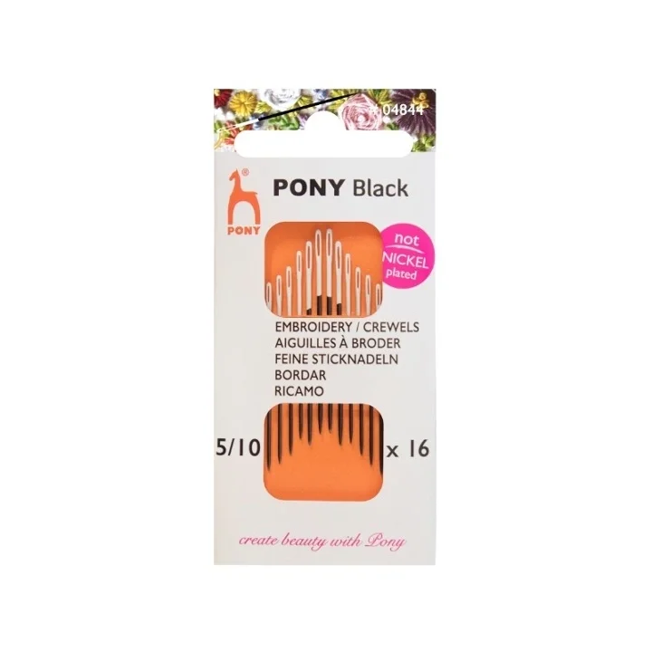 Erbjudande Pony Black Broderinålar 5-10