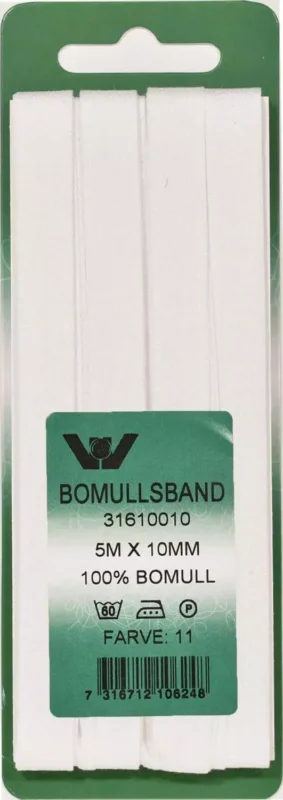 Endast idag Bomullsband 10 mm 5m Vit