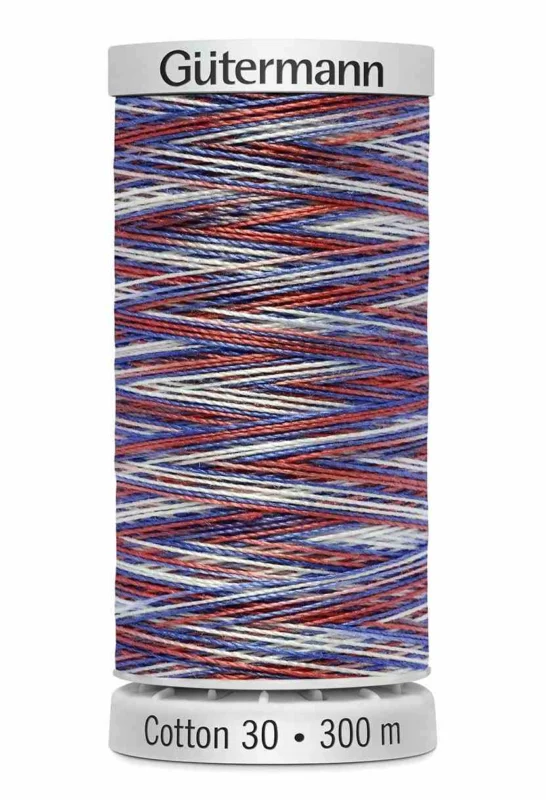 Cotton 30 Melerad Röd-Blå-Vit / 4105 Premium